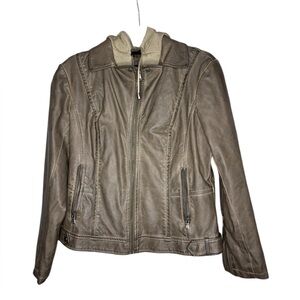 Bernardo women’s brown faux leather jacket size large
